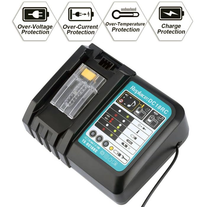 BL1850B Accu (2st) 18V 5.0 Ah met Lader DC18RC Vervangen voor Makita ccu BL1850B BL1850 BL1840B BL1840 BL1830B BL1830
