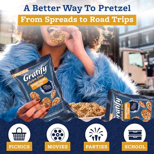 Image of Osem Gratify Gluten Free Everything Thins, Pretzel Crisps - 10.5 Oz Bag