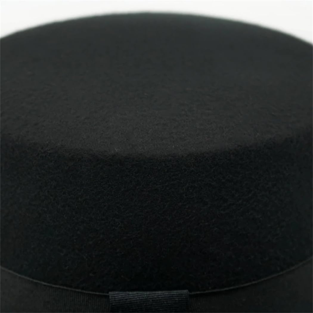 Cappello a bombetta da donna in imitazione di lana Fedoras Top Jazz Round Caps