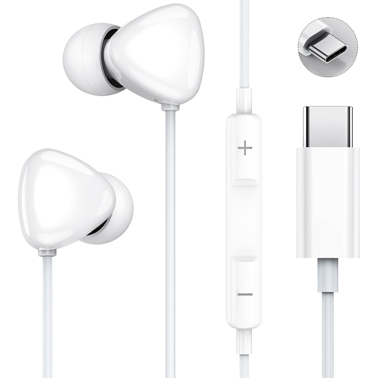 タイプC イヤホン 有線 マイク付き USB Type C イヤフォン カナル型 HIFI音質 c端子 通話可能 音量調整 iPhone 16│Xperia│Galaxy│PixelなどType Cポート搭載のデバイスに対応 収納袋付き