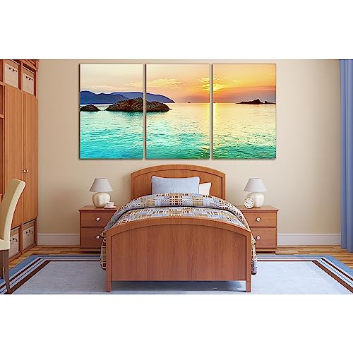 Impression sur toile géante ZELLART Sunset Sea Panorama №SL254, une oeuvre d'art panoramique
