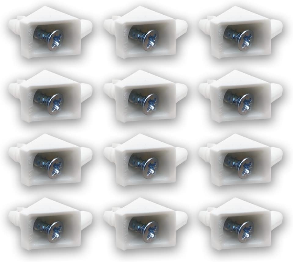 Replacement Shelf Support Fits IKEA PAX BILLY KOMPLEMENT Compatible with Bracket Wardrobe Holder Shelves (White, Pack of 12)