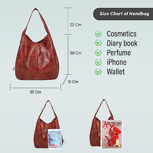 Image of HUGGI Hobo Bags for women | Faux Leather Material with improve strap & zipper | Elegant hand bag for women in office, function | 33 x 12 x 32 cm