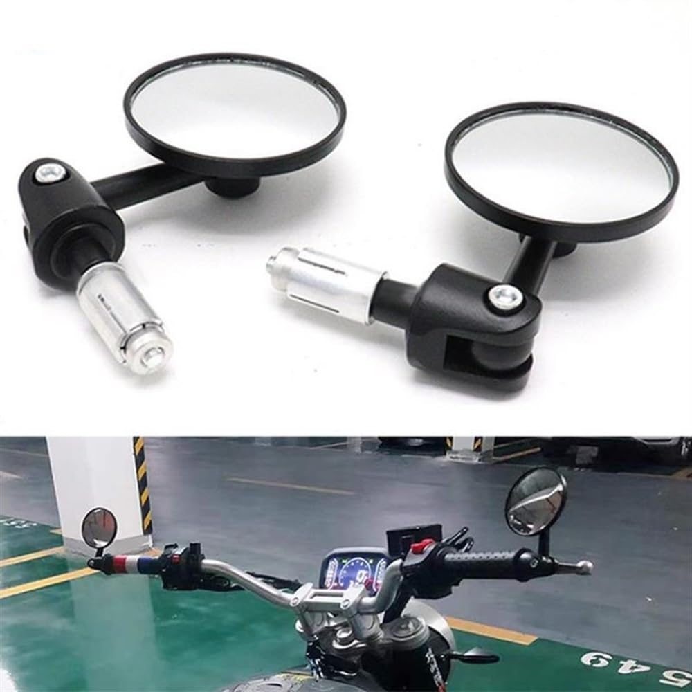 2 Unids/par Retrovisor Para Motocicleta Espejos Redondos 7/8 "manillar Extremo De La Barra Espejo Plegable Manillar Espejo Para Motocicleta espejo retrovisor de motocicleta