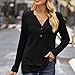 NLIADVY Women's Long Sleeve V Neck Ribbed Button Knit Sweater, Slim Fitted Casual Pullover, V Neck Sweater (Black,S)