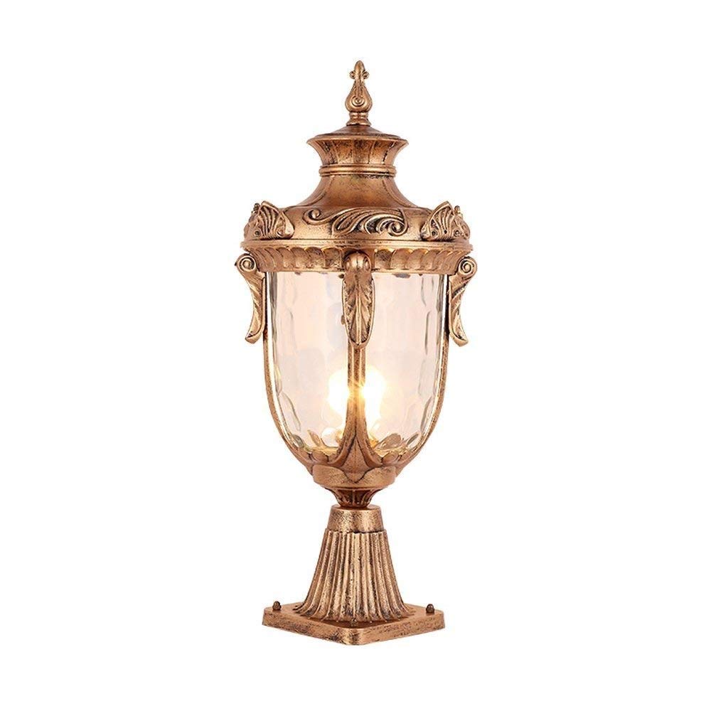 Outdoor Lamp Post Light Creative American Retro Outdoor Stigma Lamp Waterproof IP54 Courtyard Street Light Outside Balcony European Garden Post Lights Villas Lawns Fences Pillar Glass Lantern Lights