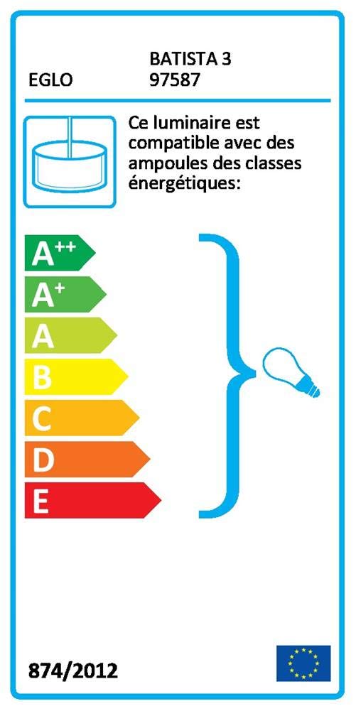 Eglo lampada a sospensione Batista 3, lampada a sospensione a quattro punti | luce, lampada a sospensione in acciaio, nichel opaco, tecnica di pulitura, bianco, E27