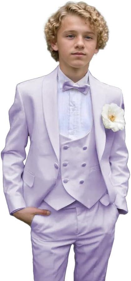 Boys Wedding Suit Ring Bearer Outfit Communion Suit Baptism Outfit 3pcs Kids Tuxedos Kids Party Prom Suits White