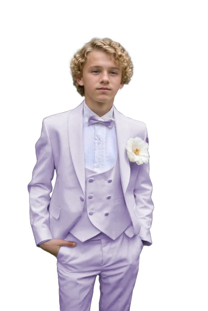 Costume de mariage pour garçon - Tenue de communion - Tenue de baptême - 2 pièces - Smoking pour enfants - Blanc