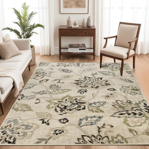 Tapete decorativo Superior Jacobean 7 x 9 beige marrón