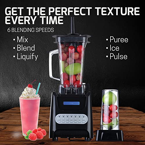 OVENTE-Kitchen-Countertop-Blender-with-Dispenser-Stainless-Steel-Blade-15L-BPA-Free-Portable-Easy-Clean-Jar-1000-Watt-Base-Powered-Electric-Mixer-for-Smoothie-Protein-Shakes-Black-BLH1000B