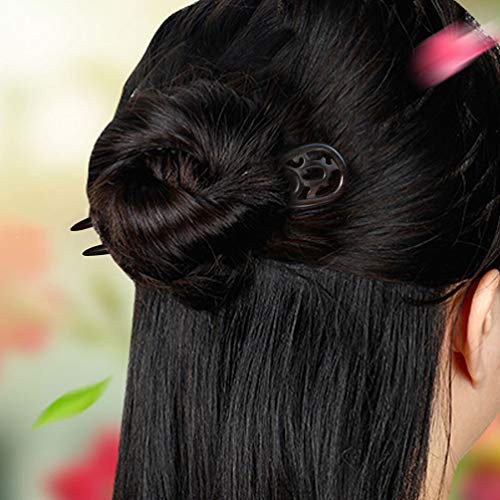 PIXNOR Pauzinhos de Cabelo de Madeira Em Forma de U Ocos Palitos de Cabelo Vintage Prendedor de Rabo