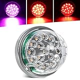 Partsam 1Pc Dual Revolution 17 LED Watermelon Light for Semi Truck, Red Stop Turn Signal and Marker to Purple Auxiliary Light, Underglow Light Compatible with Freightliner Kenworth Peterbilt