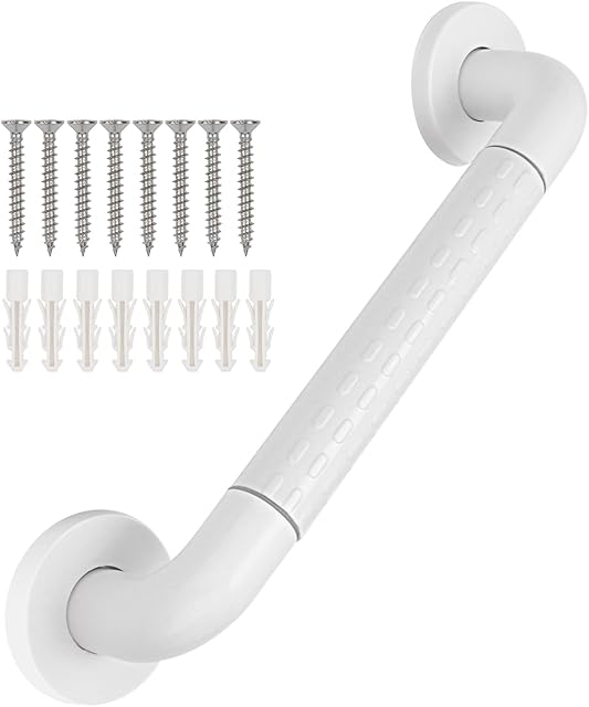 supregear Bathroom Grab Bar Rail, 60 cm Non-Slip ABS 304 Stainless Steel Bathroom Handle Balance Grab Bar for Elderly Children Bathtub Toilet Bedroom, Concealed Screw Wall Mounted