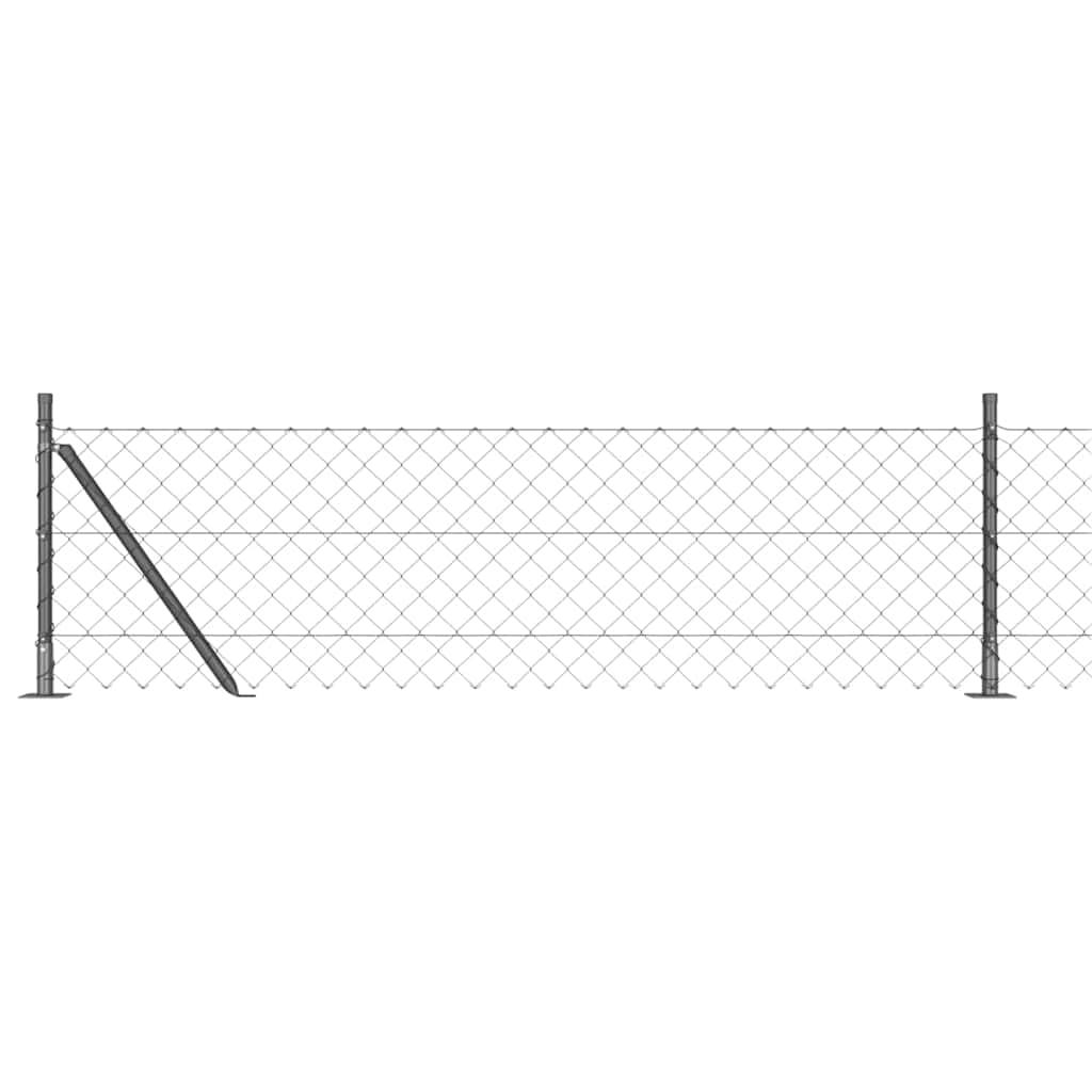 Grey Steel PVC Fence Post 10 x 0.6 m 60x60 mm Mesh Garden Border Barrier for Patio and Terrace Durable Weatherproof DIY Easy Install Outdoor Security Panels 1 Pack