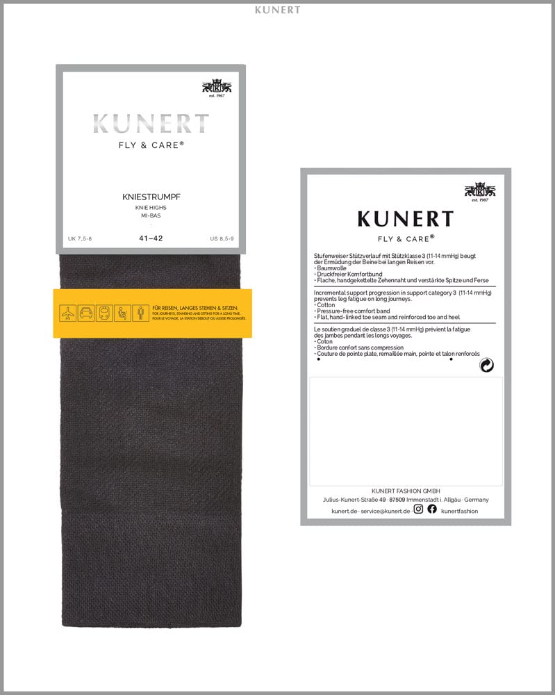KUNERT Herren Kniestrümpfe Fly&Care Stützklasse III effektive Stützwirkung
