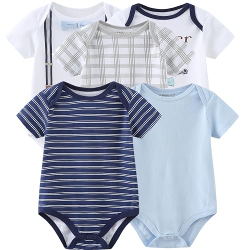 Kiddiezoom newborn Baby Unisex Cotton Bodysuits Gift 5-pack clothes