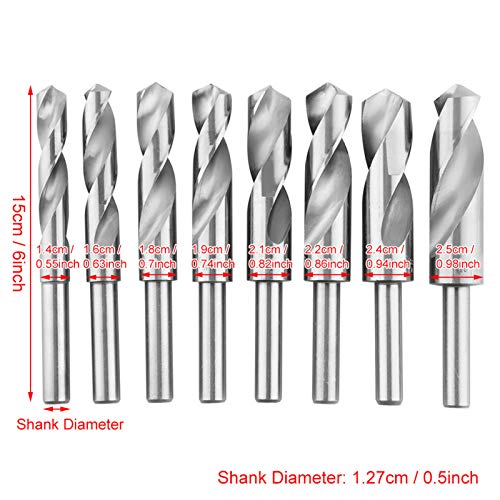 Set Professionale 8 Pezzi Punte HSS Acciaio Temprato, Ø 14-25 mm per Metallo e Legno, Ideale per Falegnami ed Elettricisti