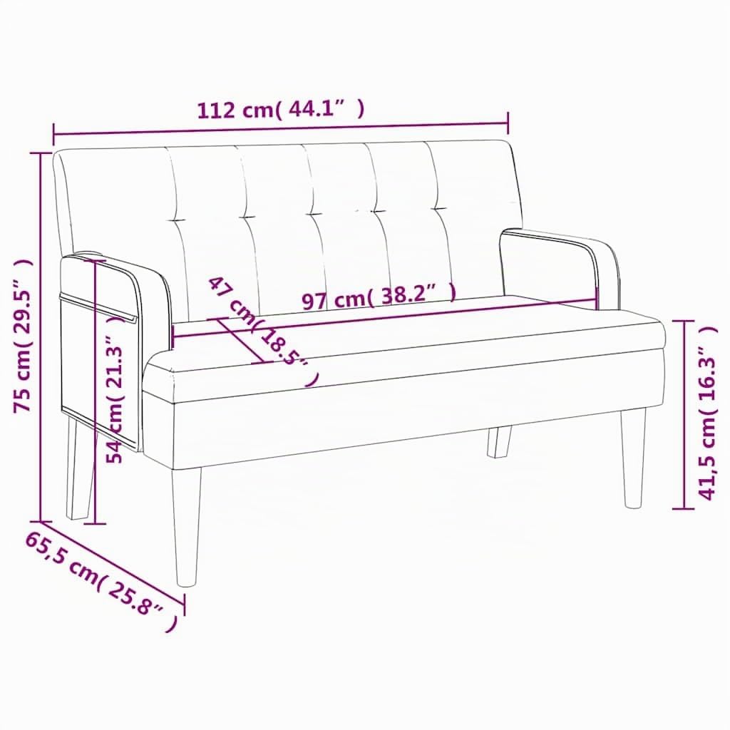 vidaXL Banc avec Dossier Noir 112x65,5x75 cm Similicuir