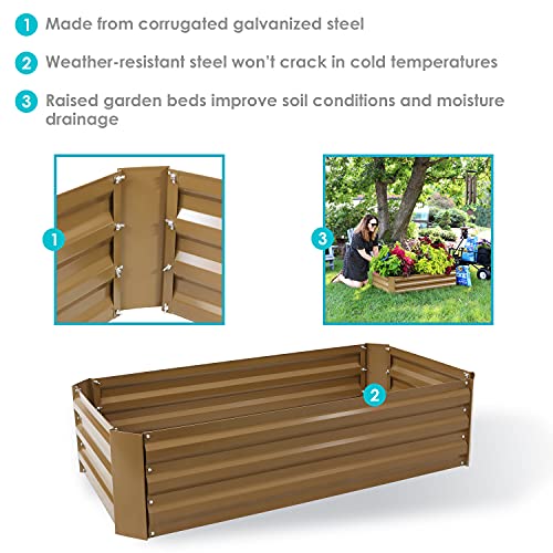Sunnydaze HB-529 48-Inch Galvanized Steel Outdoor Raised Garden Bed - Rectangle Planter thumb #1