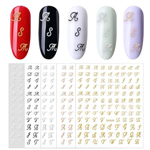 Lusofie 10 Blatt Buchstaben Nagelsticker 3D
