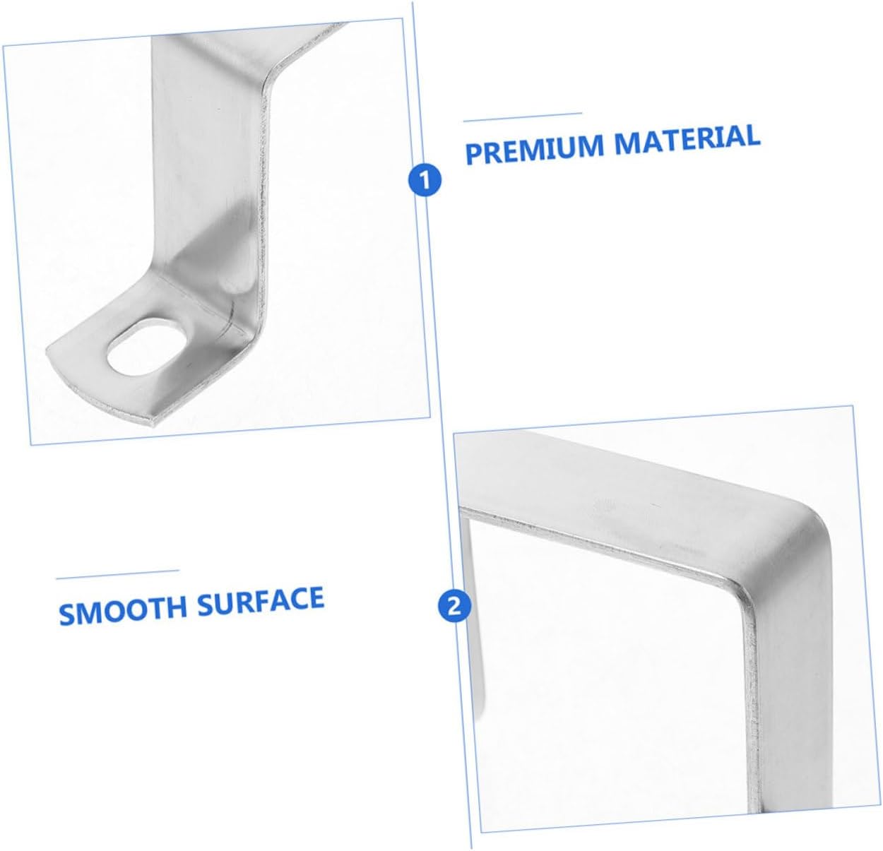 6Pcs Stainless Steel Square Pipe Support U Brackets Corrosion-resistant Mounting Clamps for Indoor Outdoor Use Pipe Hangers with Thermal Expansion Resistance