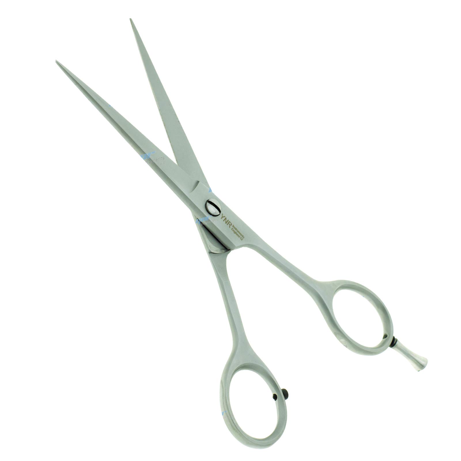 YNR England Hairdressing Barber Hair Scissor for Professional Hairdressers Barbers Stainless Steel Hair Cutting Shears - For Salon Barbers, Men, Women, Children and Adults (Silver Straight 6
