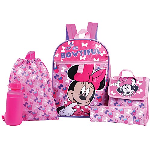 Disney Minnie Mouse Polka Dot 5 Piece Backpack Set