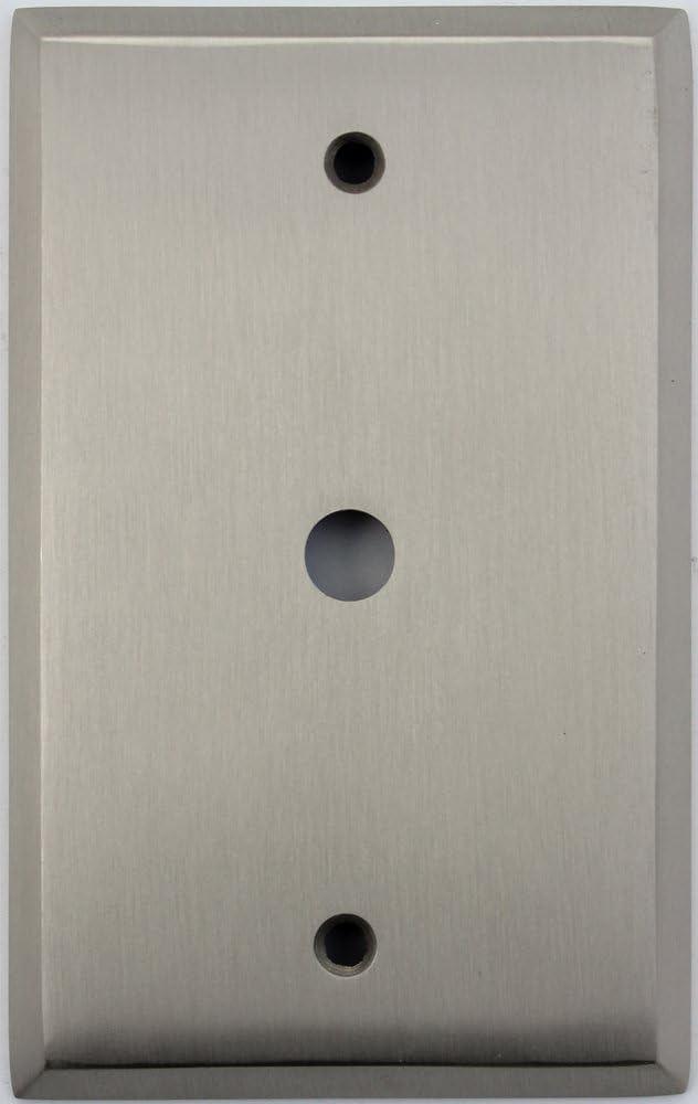 Satin Nickel 1 Gang Cable and Coaxial Wall Plate with a 3/8" Diameter Center Hole