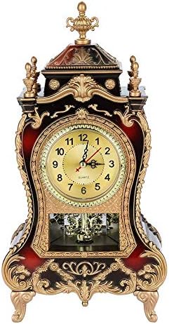 Vintage Style Plastic Table Clock Antique Home Hotel Decorative Desk Alarm Clocks(Brown)