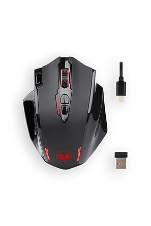 Redragon M913 Impact Elite Wireless Gaming Mouse, 16000 DPI Wired/Wireless RGB Gamer Mouse with 16 Programmable Buttons, 45 Hr Battery and Pro Optical Sensor, 12 Side Buttons MMO Mouse