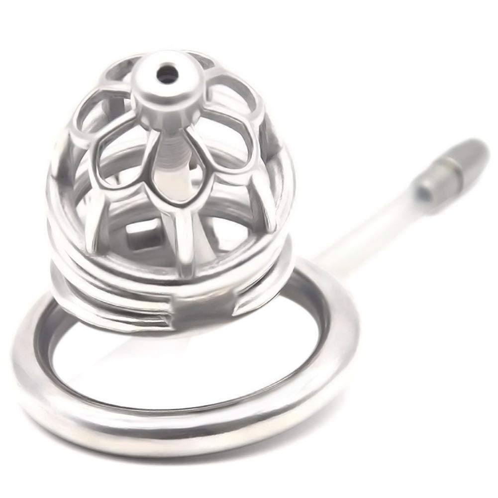 Cage de chasteté urètre pour hommes, de verrouillage de chasteté avec cage à pénis urétral en silicone(3 Größenringe)