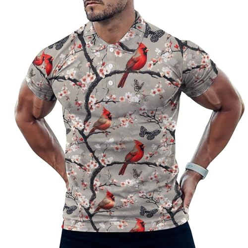 Polo de golf pour homme doux et coupe sèche avec motif papillon élégant