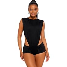 RARITYUS Womens 2 Piece Shorts Set Sexy Sleeveless Cutout Bodysuit Tops and Low Rise Shorts Going Out Outfits Clubwear