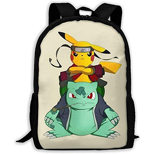 Wobuzhidaoshamingzi Mochila Casual y con Estampado Bulbasaur Escolar de Viaje
