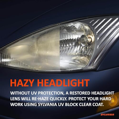 Image of SYLVANIA UV Block Clear Coat Kit - Premium UV Headlight Protection for Vehicles - Includes Surface Activator, Protective Clear Coat & Applicator Towels - Long-Lasting - Restores to Like-New Condition
