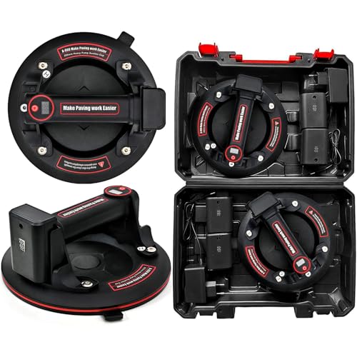 DURDUR 2 Pack 8 Inch Battery Vacuum Suction Lifter, Battery Suction Lifter for Tiles Glass, Digital 250 kg Battery x 4, Electric Suction Lifter, Tile Lifter, Glass Vacuum Cleaner for Transporting