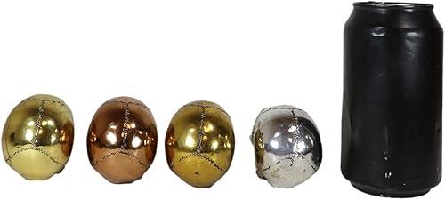 Miniatura 7 de Ebros Gift Pirate's Loot Island of Treasure - Juego de 4 mini figuritas de calaveras de latón y cobre en tono plateado metálico, cráneo, cráneo