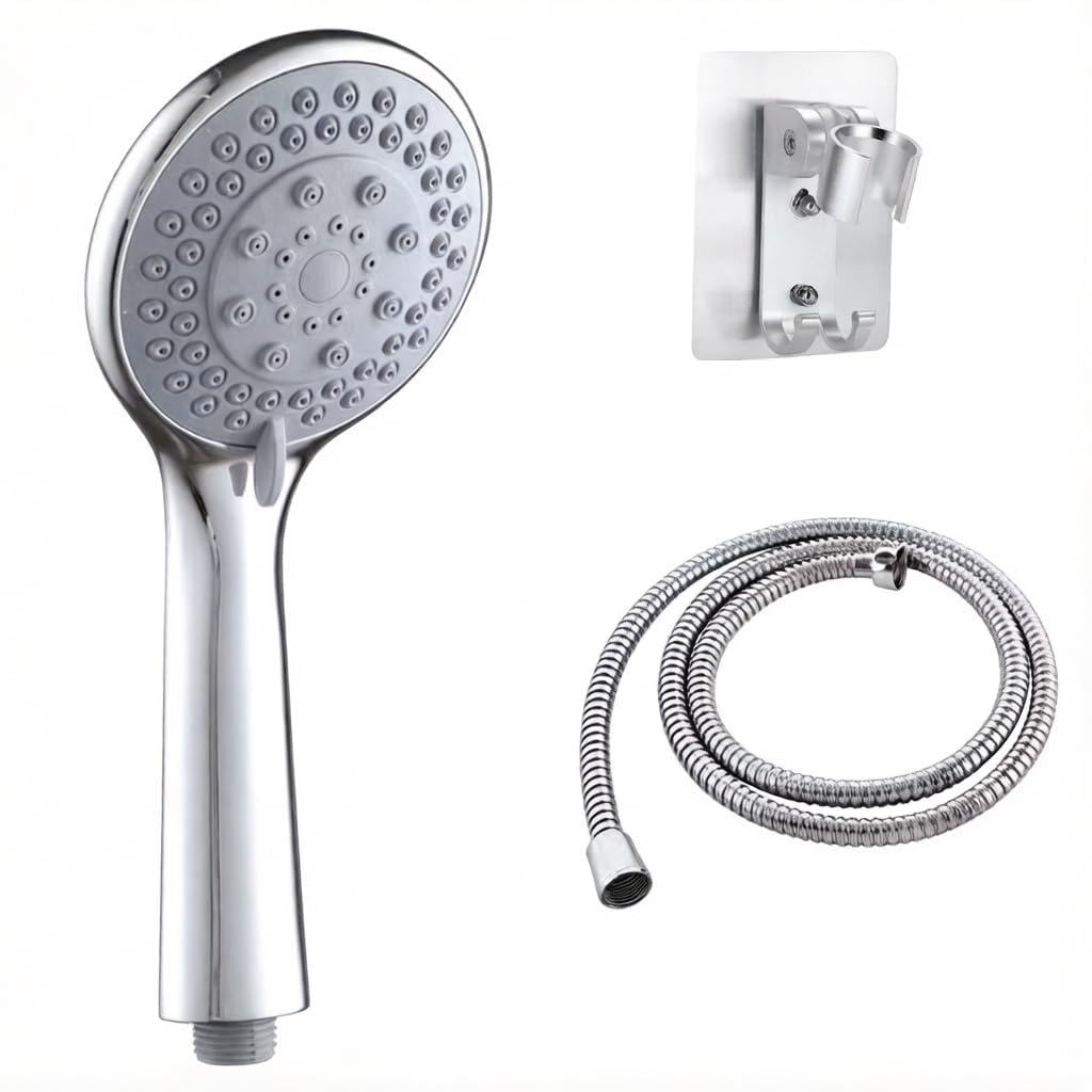 Showerhead Set: Handheld showerhead + Adjustable Bracket + Anti-Entanglement Hose. Bathroom Upgrade Set