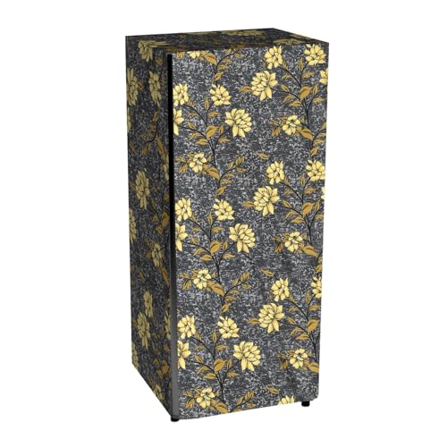 Image of Durable Fridge Cover Single Door 180 to 220 Litre Easy to Clean Dustproof and Waterproof Printed Refrigerator Cover 150x60 cm