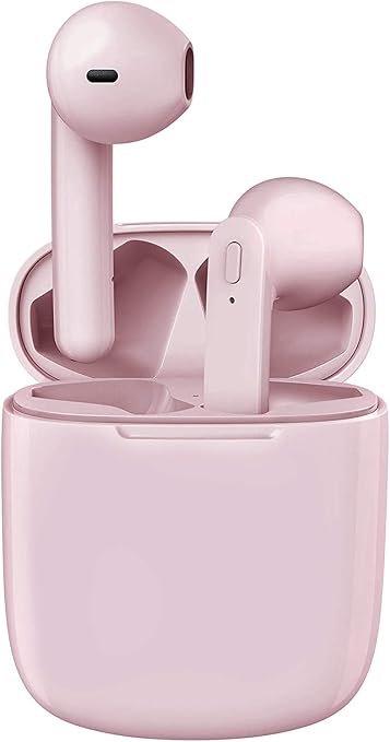 Cuffie Bluetooth 5.0 Senza Fili Bassi Potenziati, Auricolari con Custodia  da Ricarica 30 Ore di Tempo di Utilizzo, Touch Microfono Binaurale, IPX7  Impermeabili, per iOS \u0026 Android - Rosa : Amazon.it: Elettronica