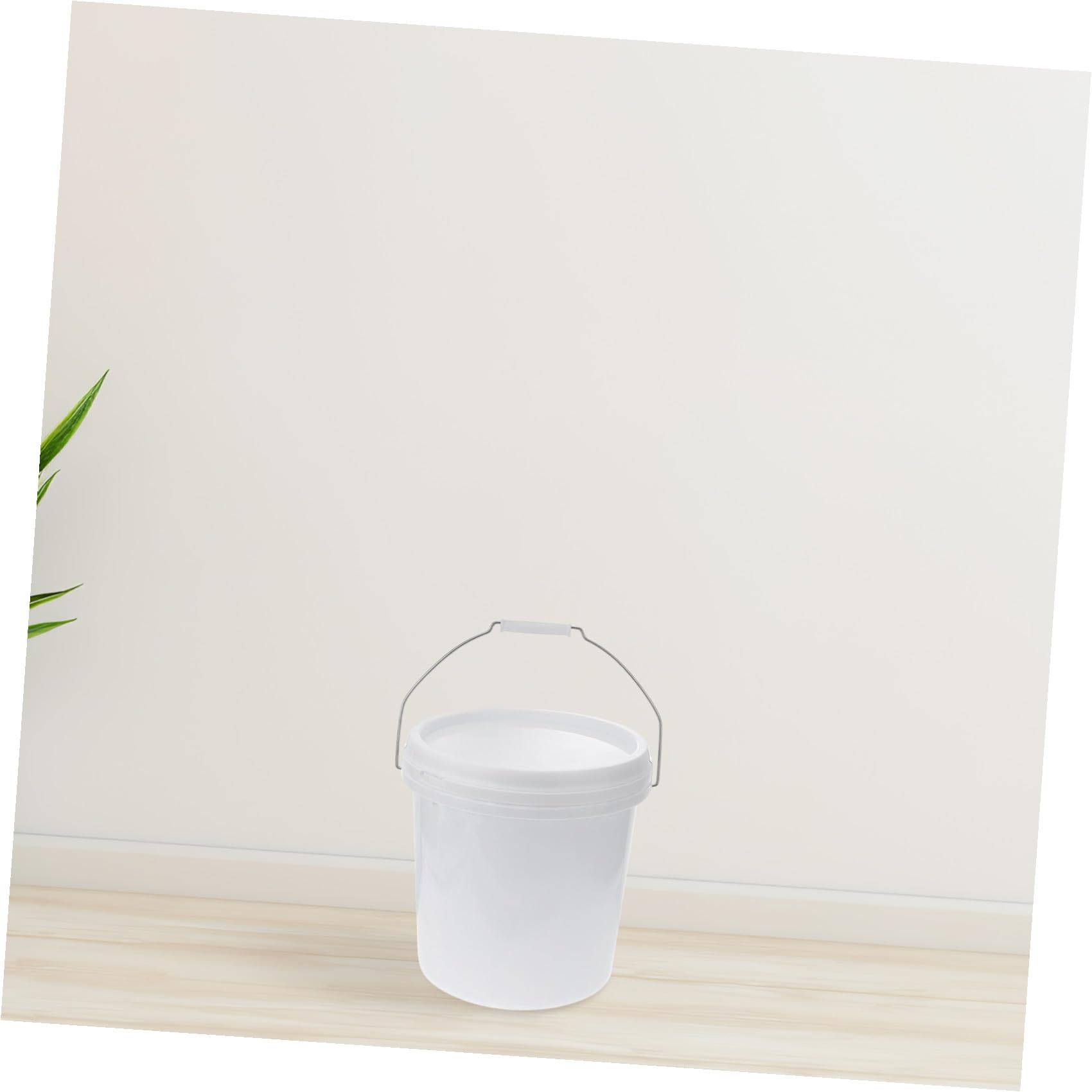 Veemoon Seau Rond en Plastique 10l Couvercle Blanc, Seau pour Produits de Nettoyage, Récipient Étanche et Portable, Usage Domestique Polyvalent pour Ménage, Jardin et Stockage, Pratique