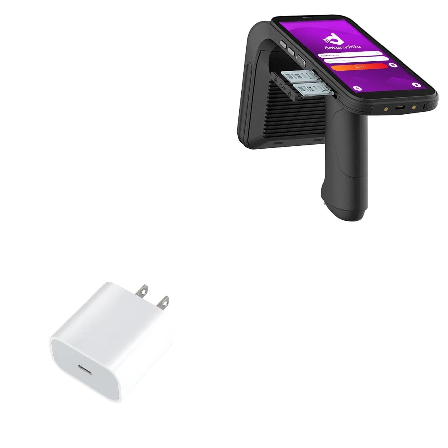 BoxWave Charger Compatible with Chainway C5 Fingerprint Scanner - PD GAN miniCube (30W), 30W Tiny PD GAN Type-C Wall Charger - Winter White