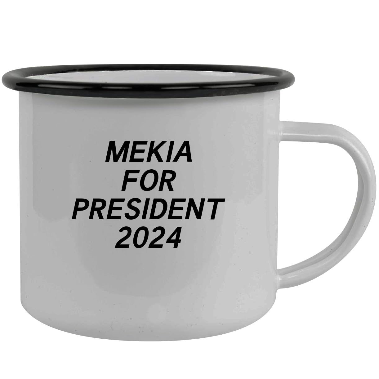 Mekia For President 2024 - Stainless Steel 12oz Camping Mug, Black