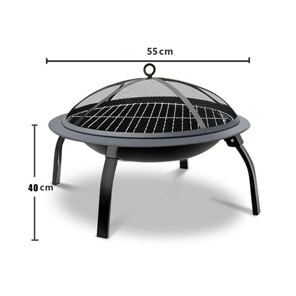 Braciere Pieghevole in Acciaio per Esterni, da Giardino, da Patio, da Campeggio, per Barbecue con griglia