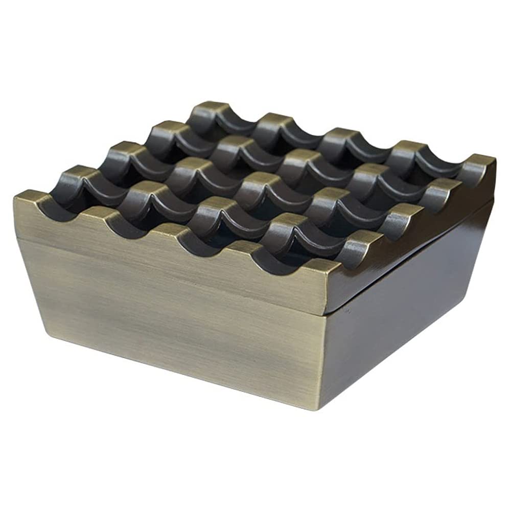 Creative metal 16 cendrier avec couvercle carré trou grand vintage bronze vert,cendrier dépoli