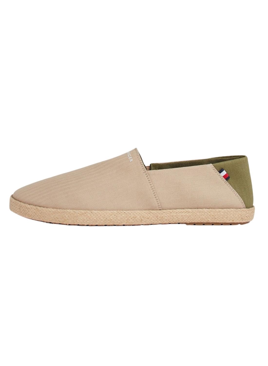 Tommy Hilfiger Zapatilla Casual de Lona, con Suela de Yute y Goma - 4981AEG para: Hombre