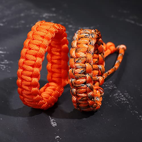 Jewever Paracord Survival Bracelets Braided Paracord Handmade Rope for Couples Men Women Adjustable Size(Set of 2) - Image 6