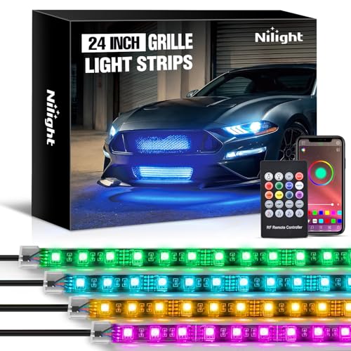 Image of Nilight 4PCS 24 inch RGB LED Grille Light Strips with APP & Remote Control