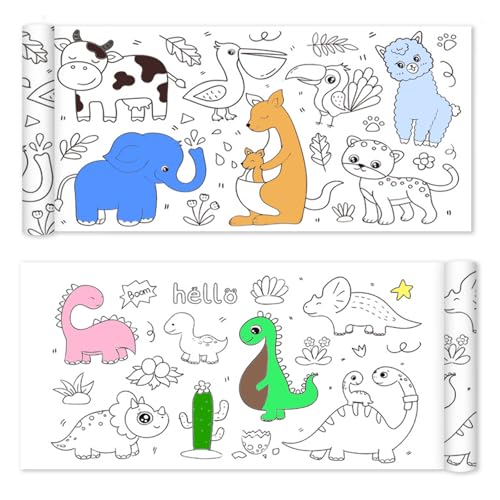 2 Stück 30 x 300CM Ausmaltischdecke, Selbstklebendes Schneidbare Malrolle...